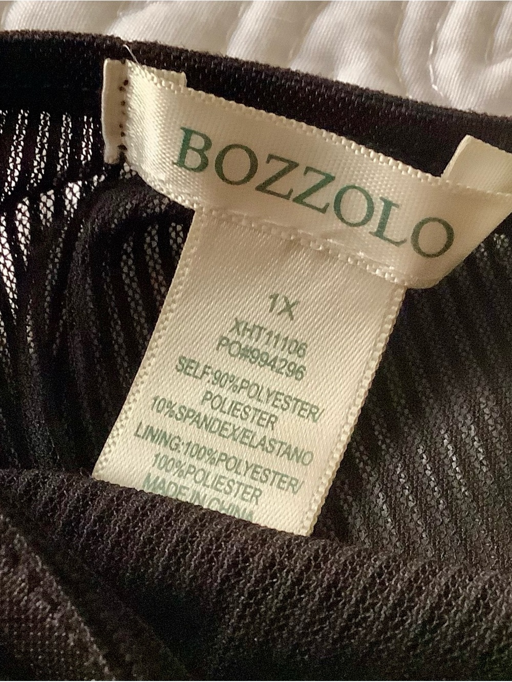 Bozzolo Black Ribbed Tank Bodysuit with Built-In Support - Picture 4 of 4